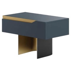 Cantori Mirage Left Nightstand / Bedside table Blue Lacquered - Maurizio Manzoni