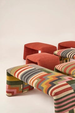 Manel Molina & Nanimarquina 'Folded L Pattern' Kilim Bench 120 cm / 47.2 in