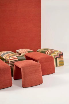 Banco Kilim «Folded L Colors» de Manel Molina y Nanimarquina, rojo, 120 cm (47,2 pulgadas)
