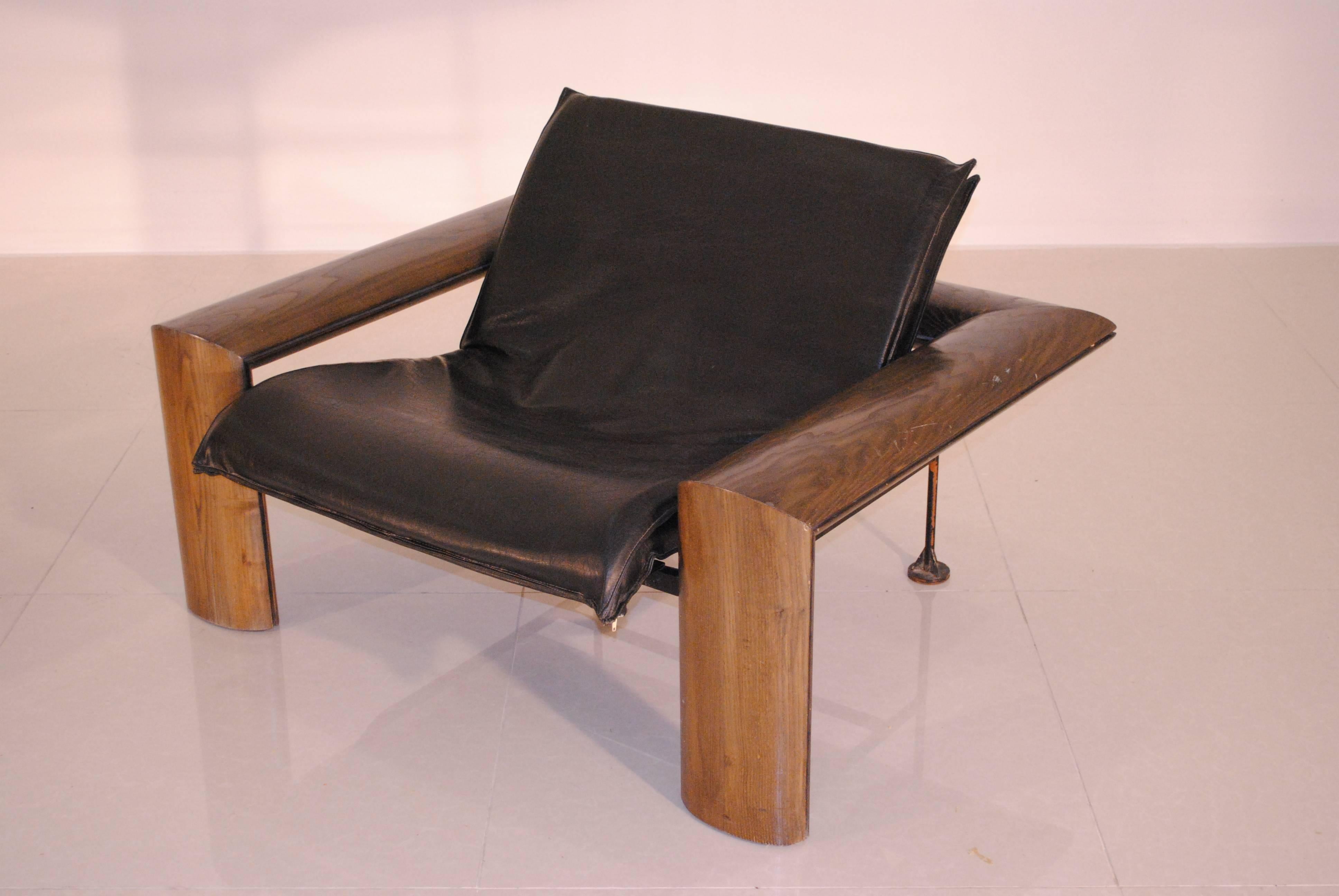 Modern Rare Pair of Armchairs by Jean-Louis Berthet for Berthet-Pochy, France, 1980s