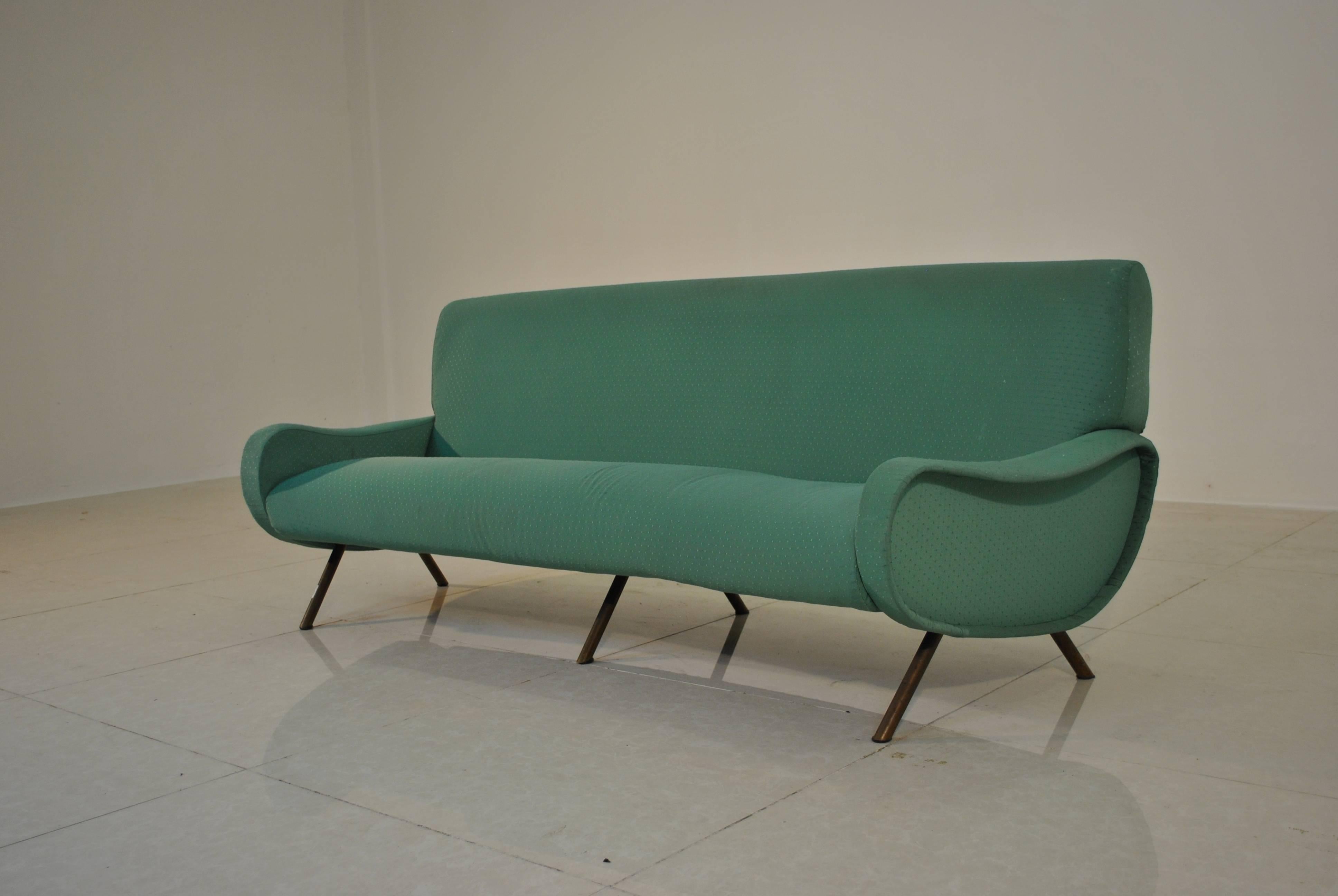 Rare Curved Sofa by Marco Zanuso for Arflex, 1950s In Fair Condition In Saint-Ouen, FR