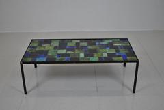 Ceramic and Iron Coffee Table by Amphora for Pia Manu, Belgium, 1960s