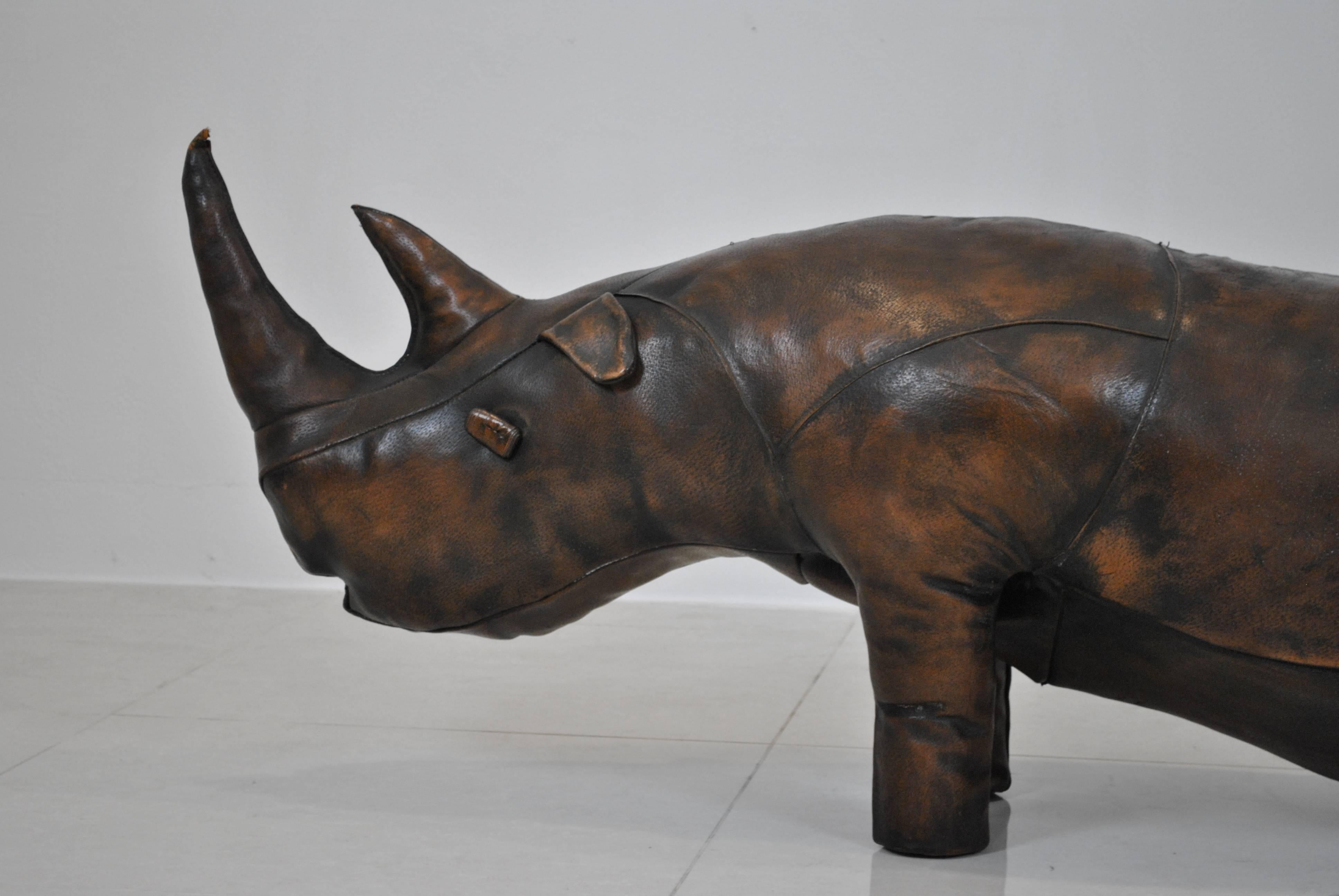 Cowhide Giant Dimitri Omersa Rhinoceros Bench for Liberty & Co, Great Britain, 1960s