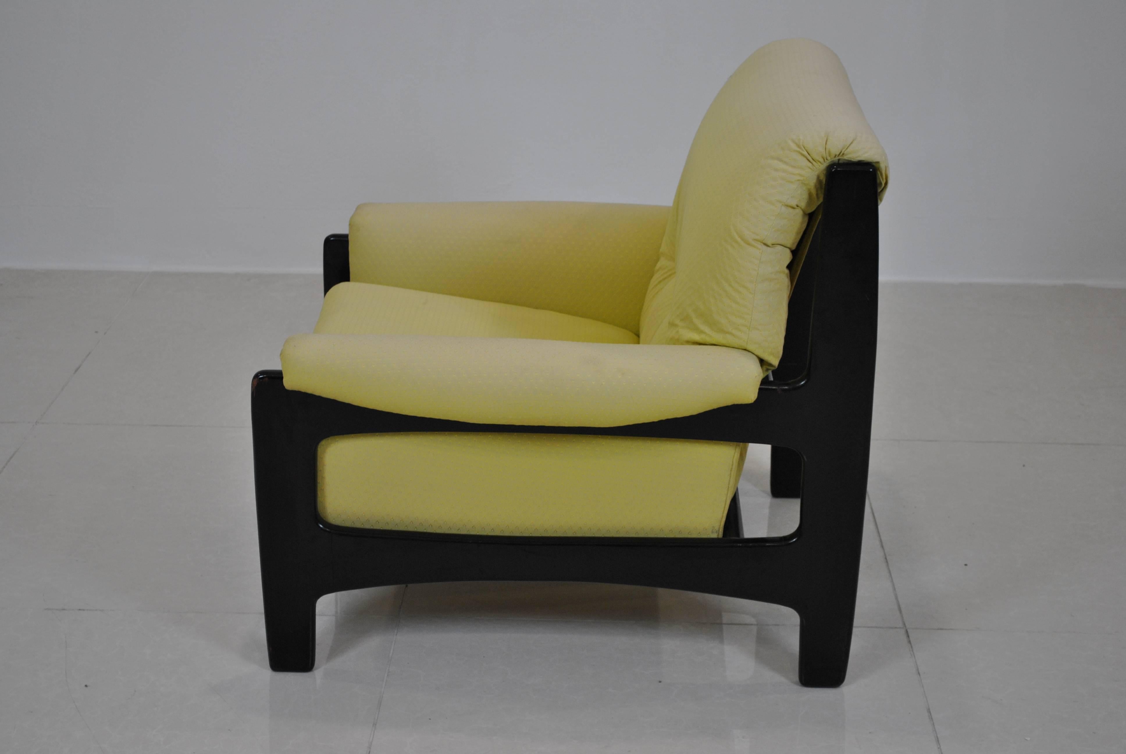 Fabric Belgian Lacquer Armchair by Belform For Sale