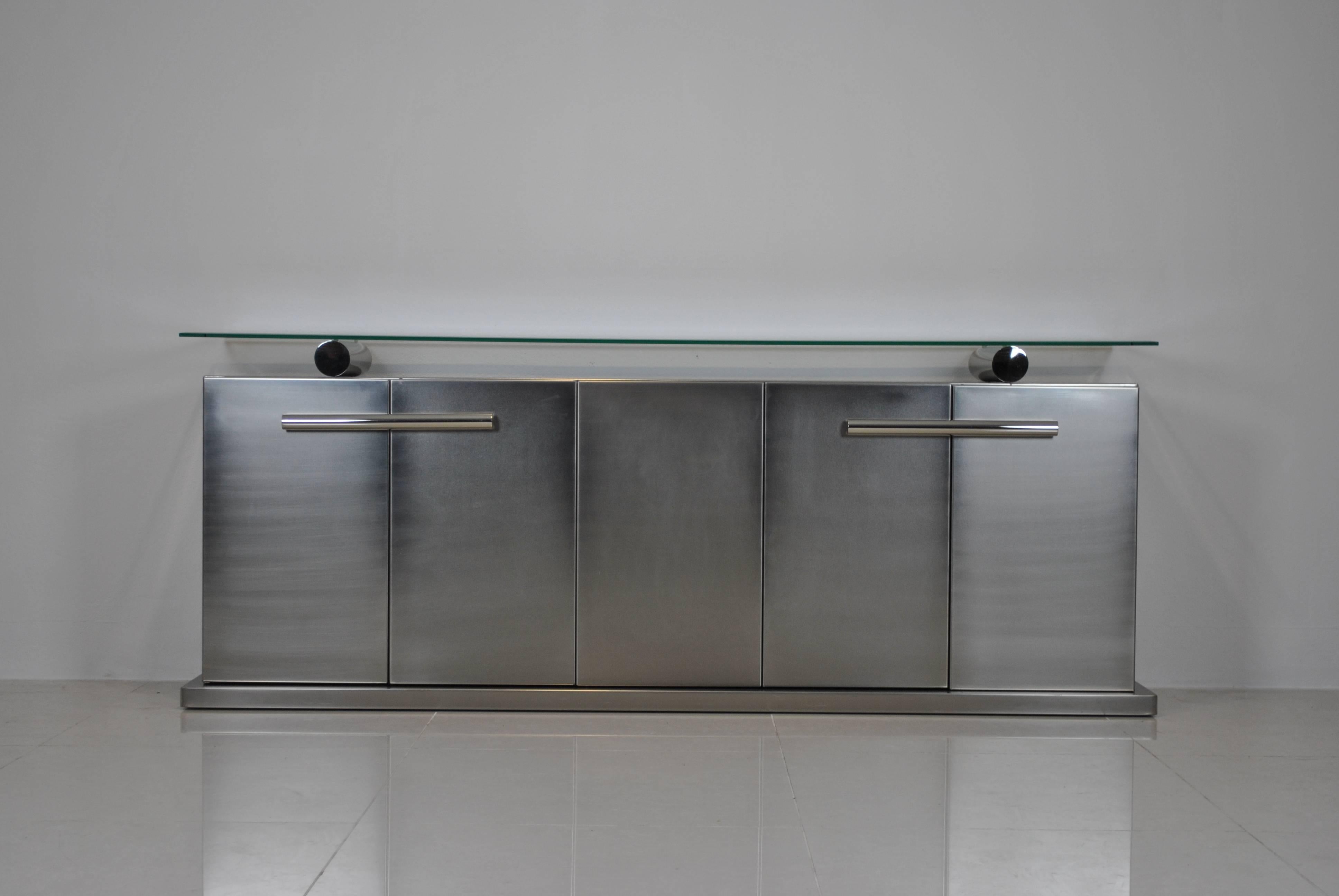 Modern Spectacular Stainless Steel Sideboard by Koenraad Dewulf for BelgoChrom For Sale
