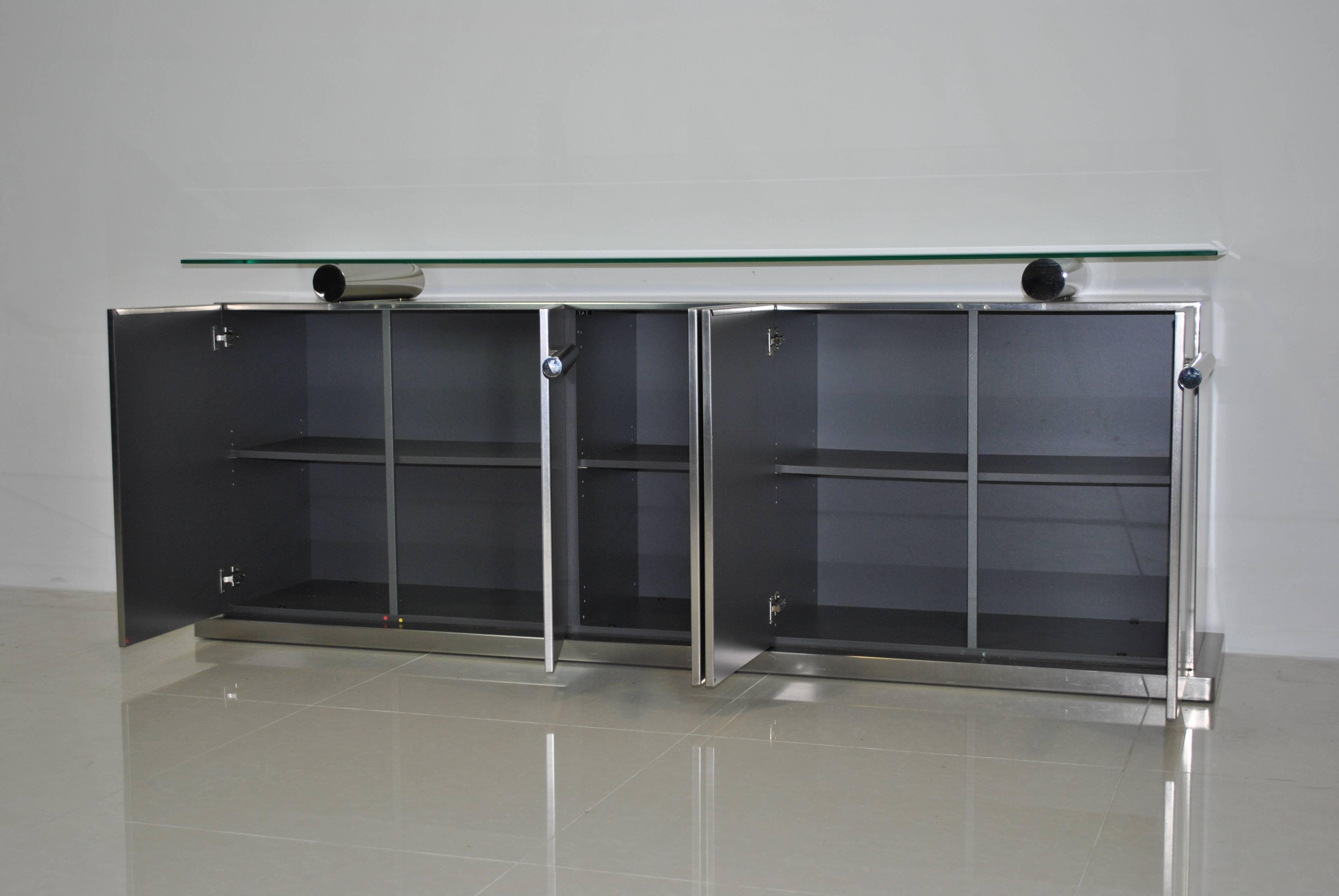 Spectacular Stainless Steel Sideboard by Koenraad Dewulf for BelgoChrom For Sale 1