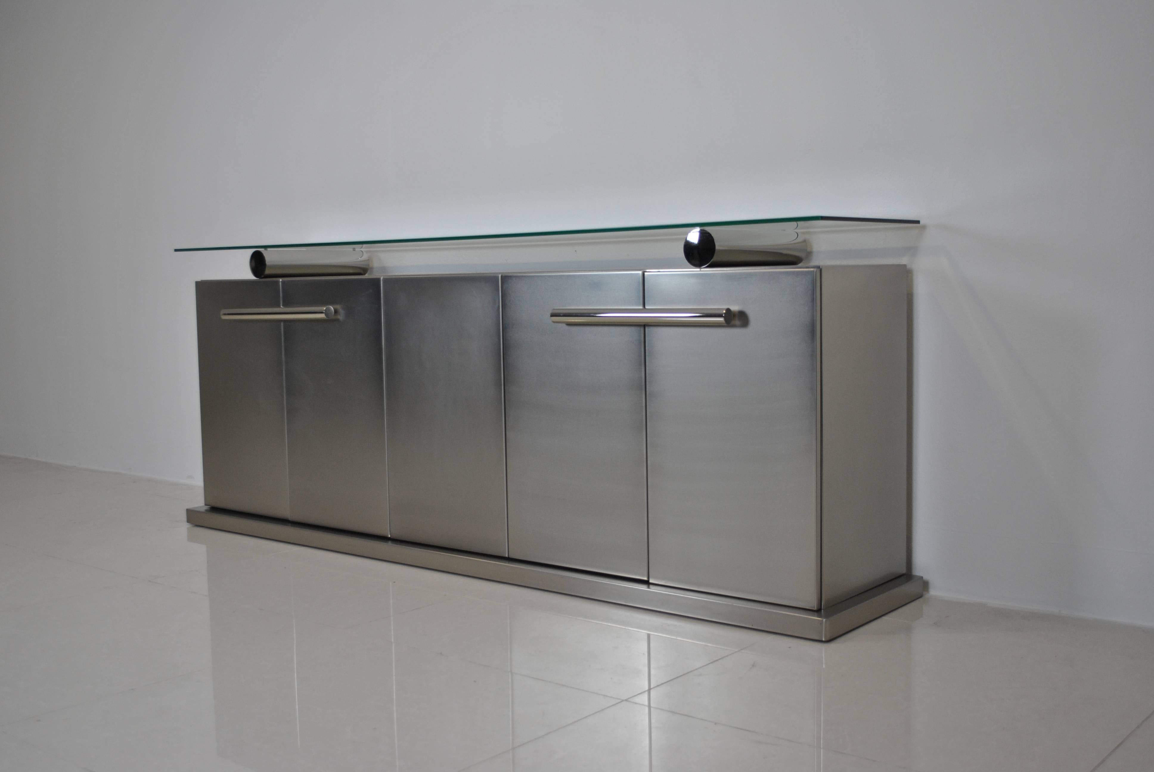 Late 20th Century Spectacular Stainless Steel Sideboard by Koenraad Dewulf for BelgoChrom For Sale