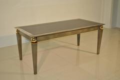 Spectacular Neoclassical Desk or Dining Table by Belgo Chrome, 1980s