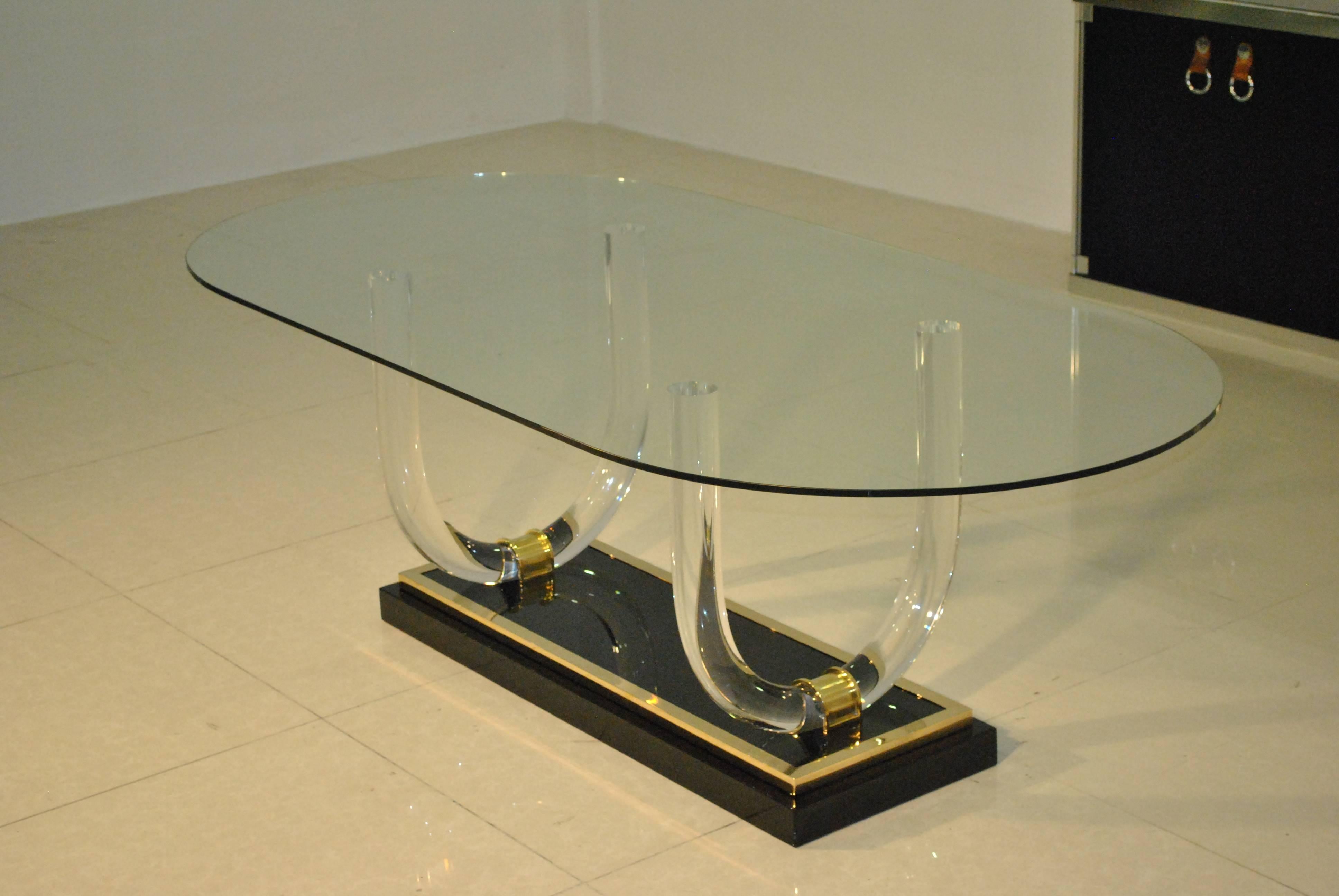 Brass Rare Dining Table by Charles Hollis Jones for Romeo Paris For Sale