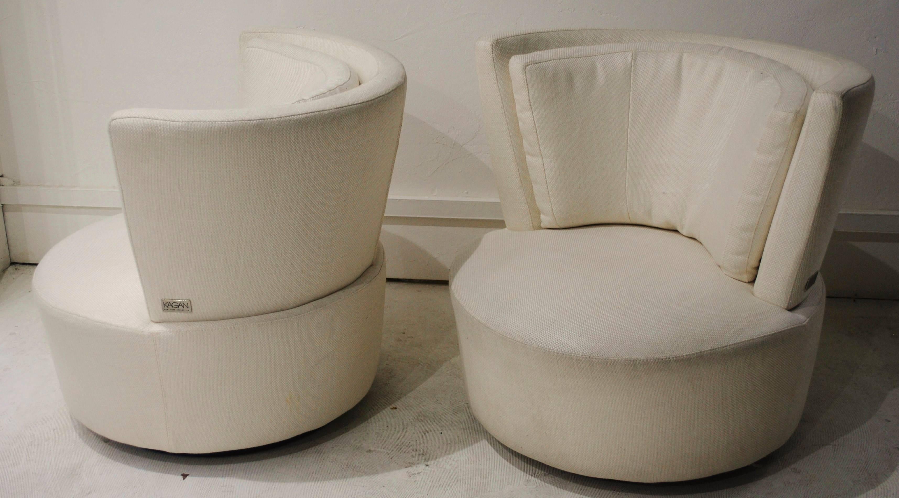 American Custom Designed Swivel Chairs by Vladimir Kagan, USA, 1980s For Sale