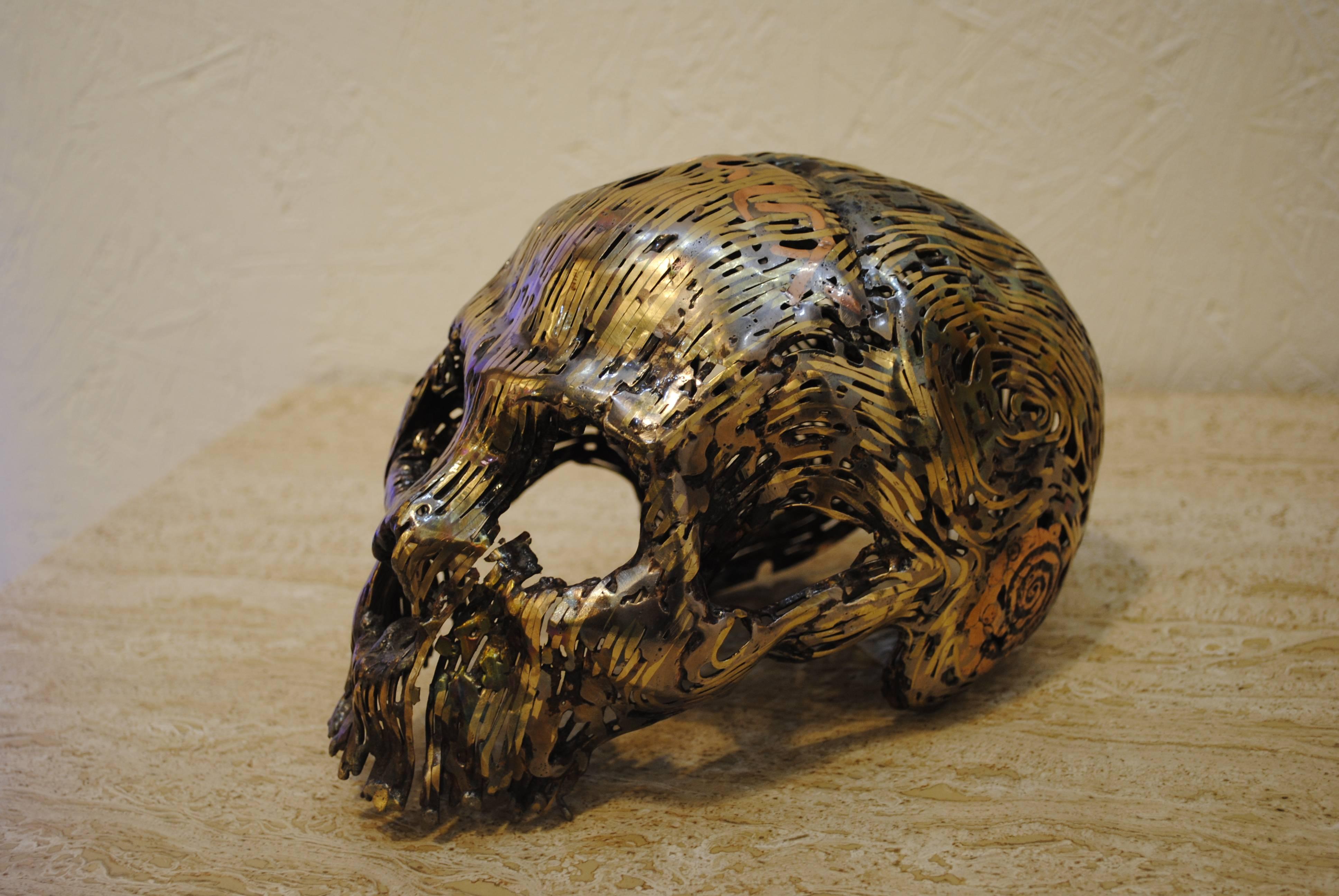 French 'Golgotha' Skull Sculpture by Romain de Souza, France, 2015