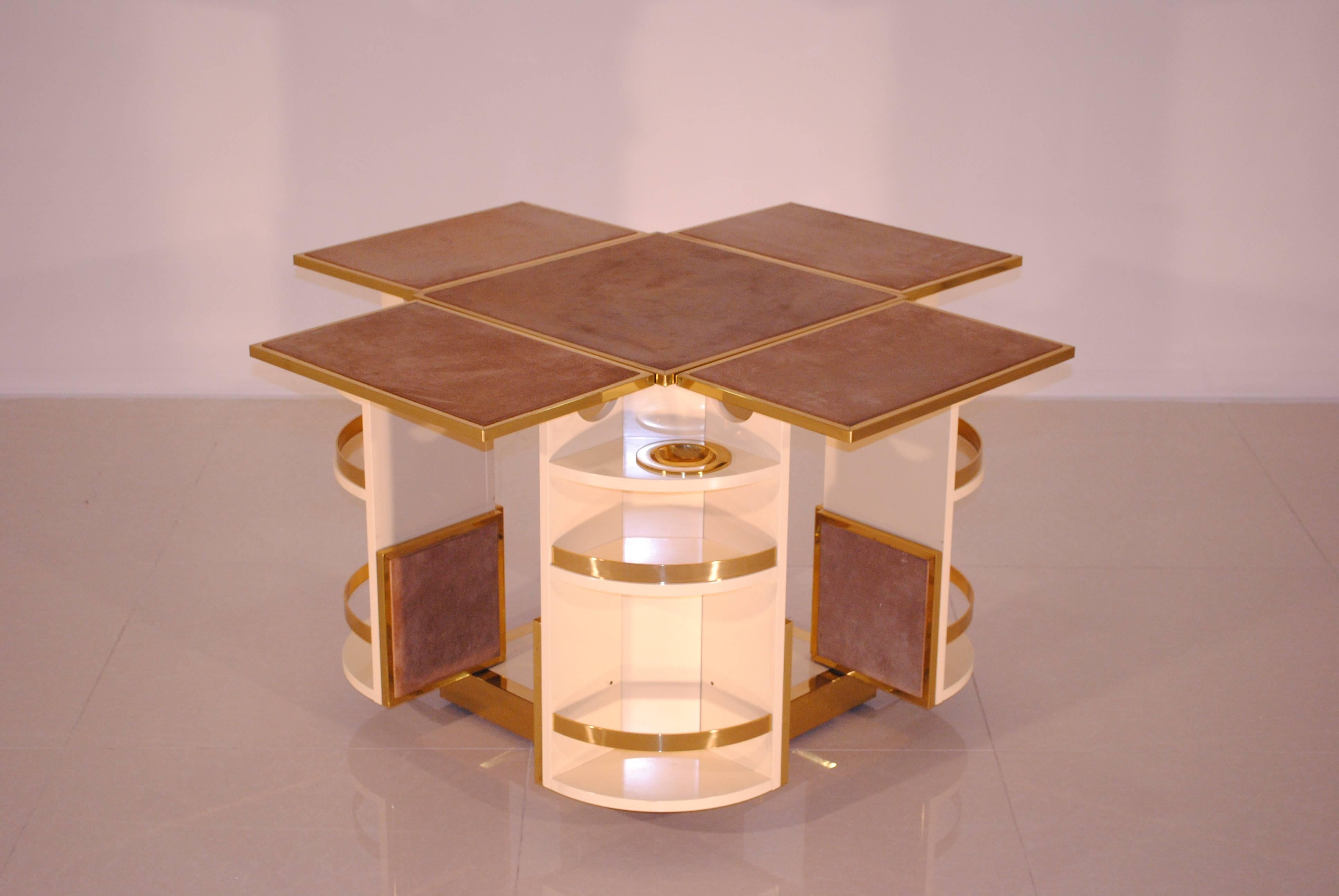 Hollywood Regency Important Games Table 'Cubo' by Renato Meneghetti, Italy, circa 1976