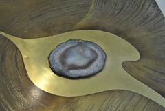 Etched Brass and Agate Coffee Table by Marc D'Haenens