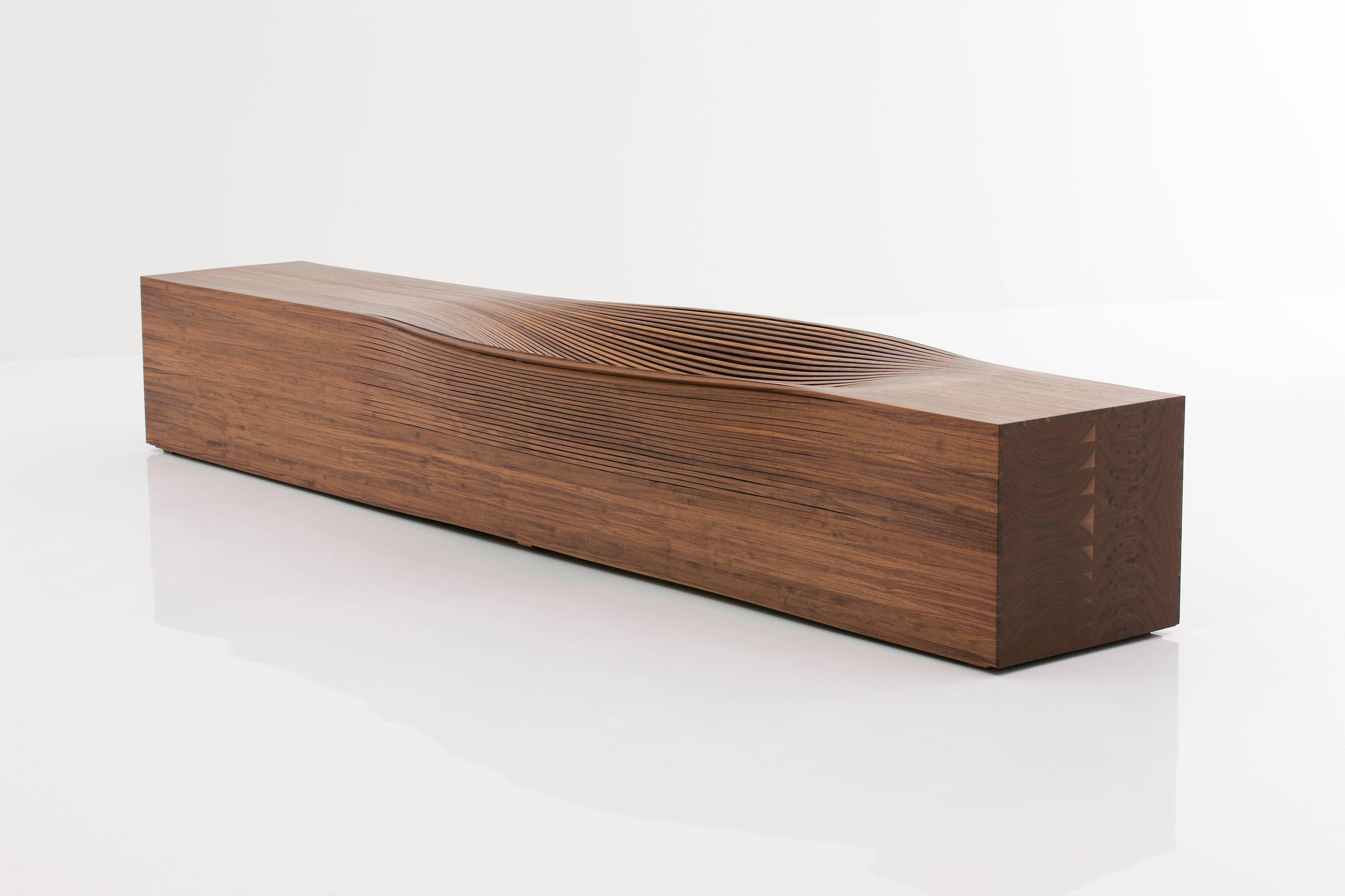 Contemporary Walnut Bench by Bae Se HWA, 2009 For Sale