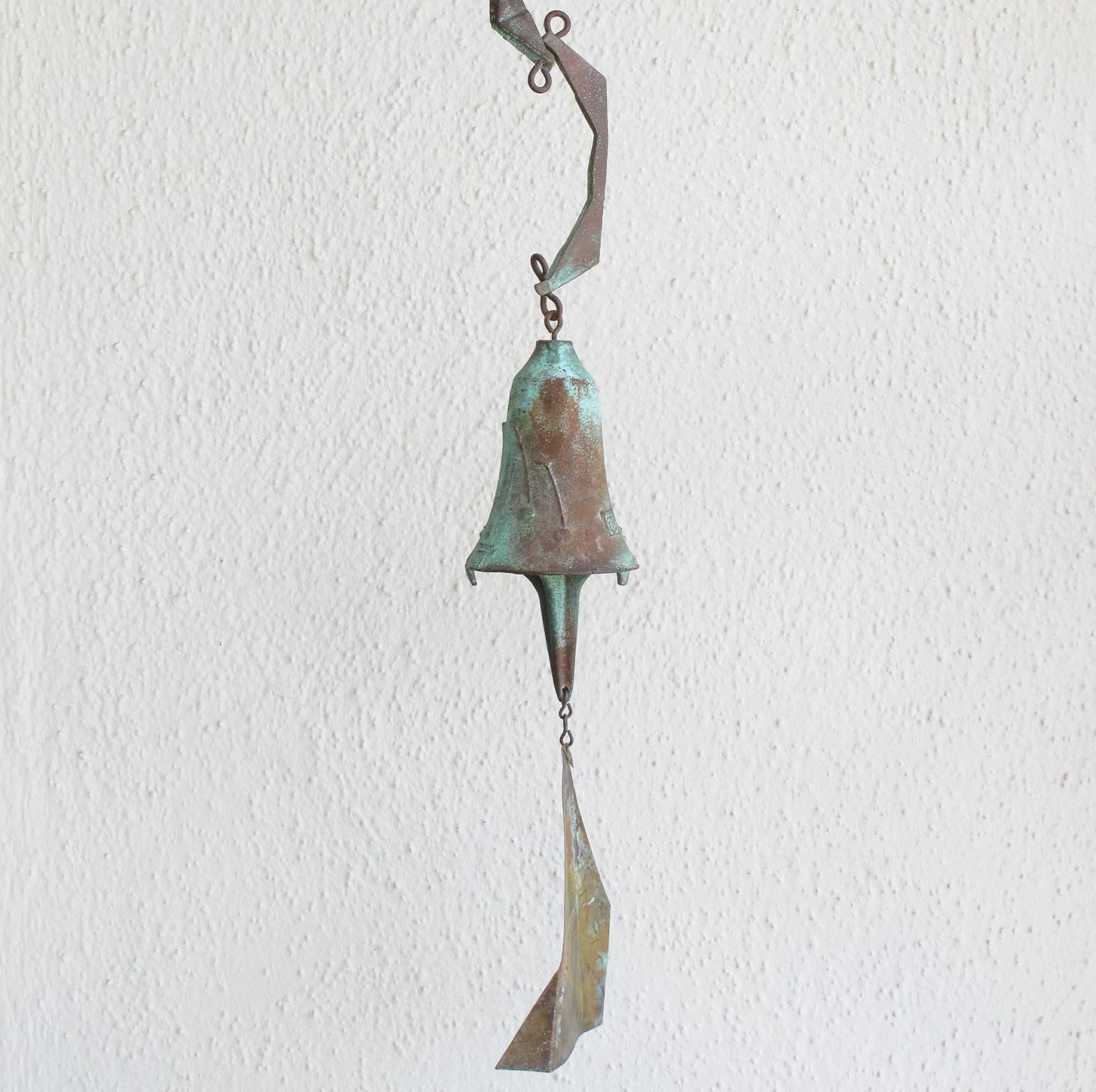 American Paolo Soleri Bronze Wind Chime Bell, 1970s Vintage Brutalist Modern For Sale