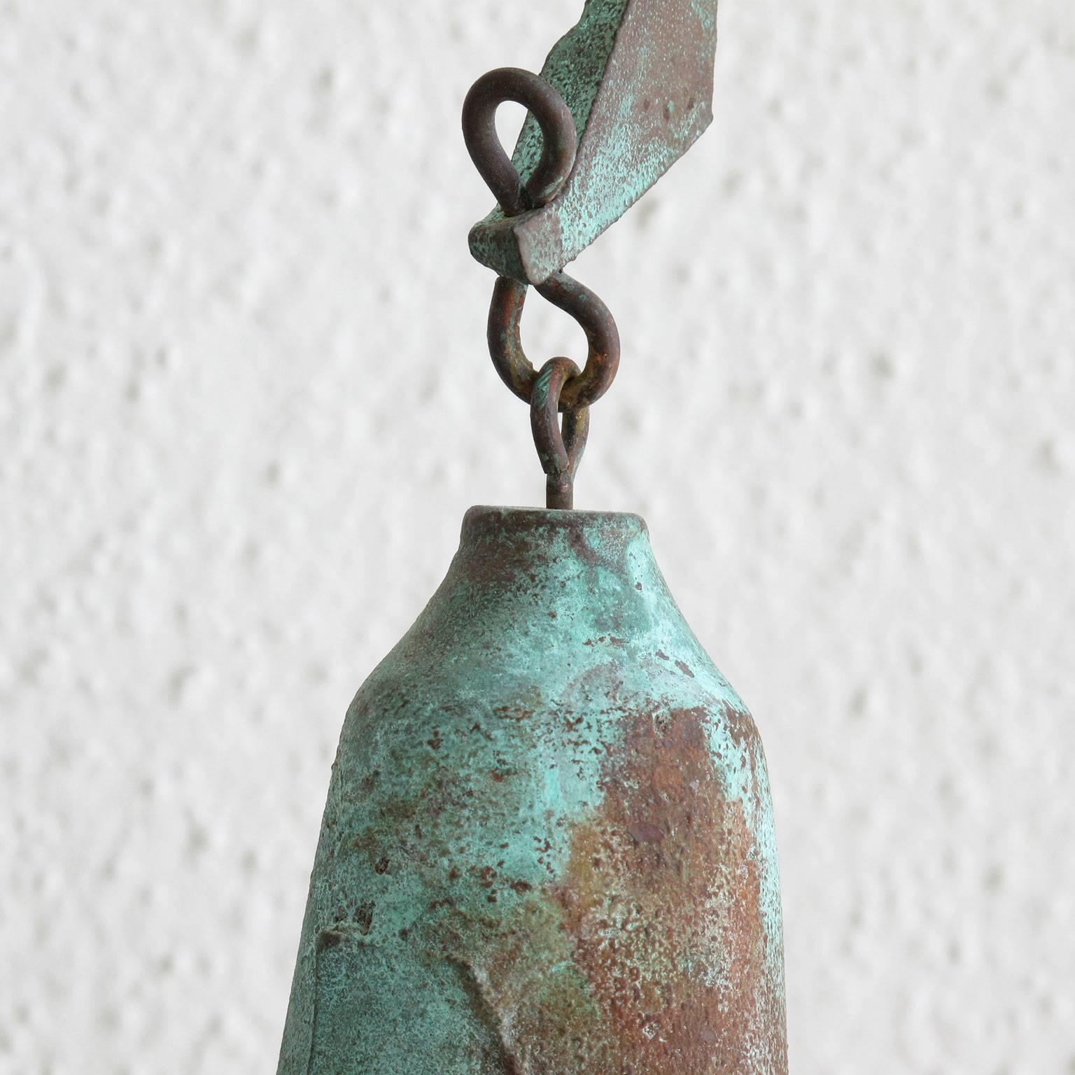 Paolo Soleri Bronze Wind Chime Bell, 1970s Vintage Brutalist Modern For Sale 2