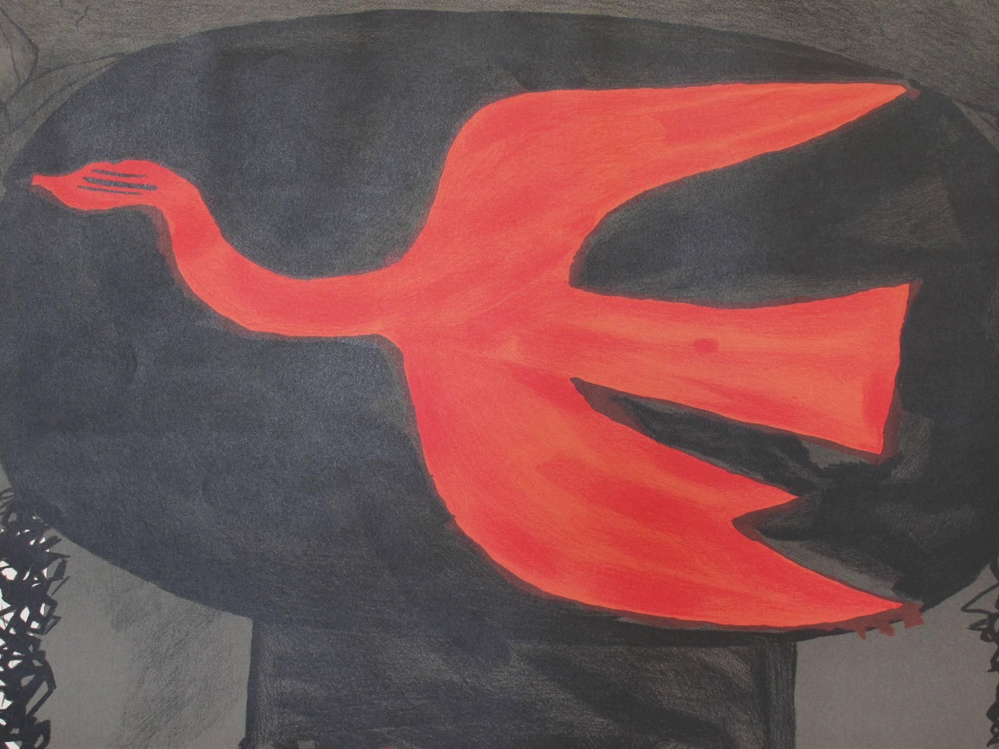 Georges Braque
'Three Birds,' 1960s, lithograph poster
Editions des Nouvelles Images, France
37 1/4 high x 26 wide inches
 