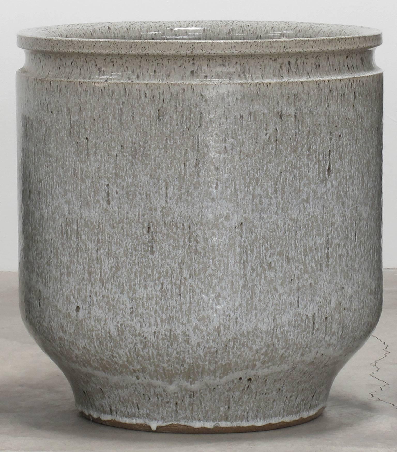 20th Century David Cressey and Robert Maxwell Large Glazed Grey Ceramic Planter, 1970s For Sale