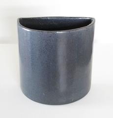 David Cressey Pro Artisan Collection Glazed Blue 'Wall Pocket' Ceramic Planter