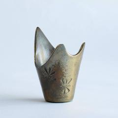 Ben Seibel Solid Brass Cup with Bird and Stars Design, 1950s