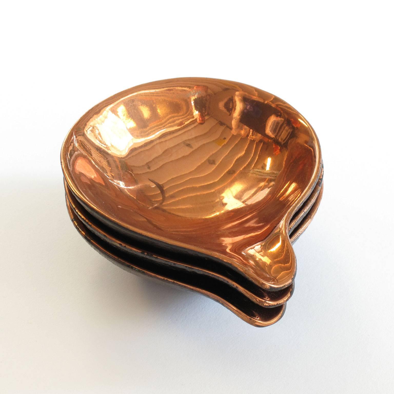 American Set of Three Ben Seibel Biomorphic Copper Nesting Objects, 1950s For Sale