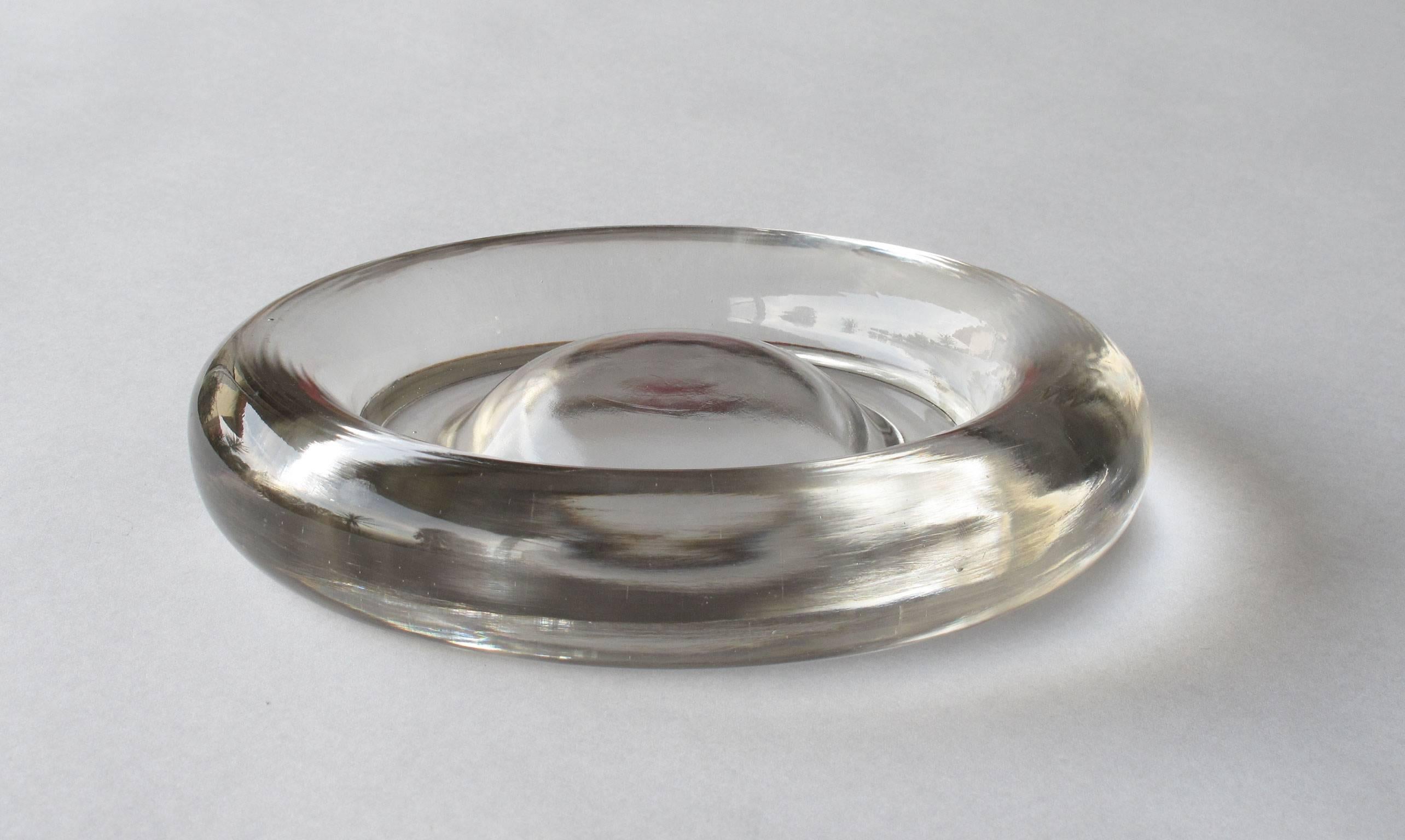 Enzo Mari Solid Glass Design Object Decorative Dish, Danese Milano, 1980s For Sale 3