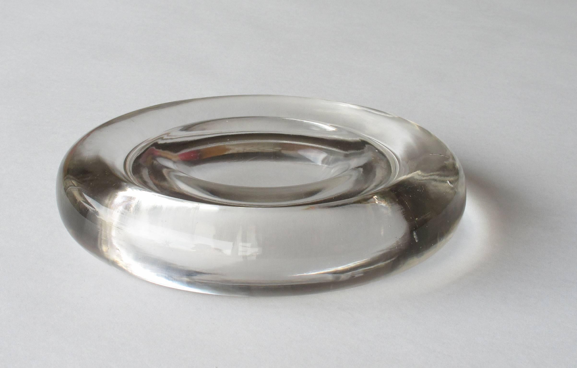 Enzo Mari Solid Glass Design Object Decorative Dish, Danese Milano, 1980s For Sale 1