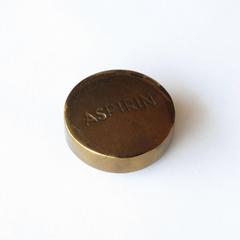 Vintage Modernist Heavy Copper 'Aspirin' Pill Shaped Paperweight