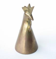 Carl Auböck 'Cock' Solid Brass Table Bell Miniature Animal Sculpture