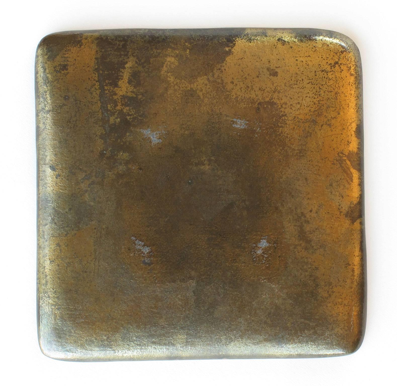 Ben Seibel Square Shaped Brass Tray with Concentric Squares Design Jenfred Ware For Sale 1