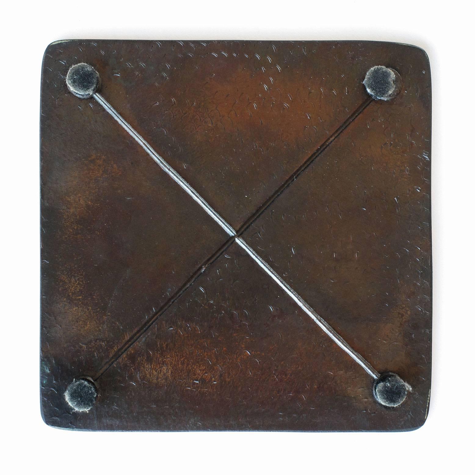 Ben Seibel Square Shaped Copper Tray with Concentric Squares Design Jenfred Ware For Sale 1