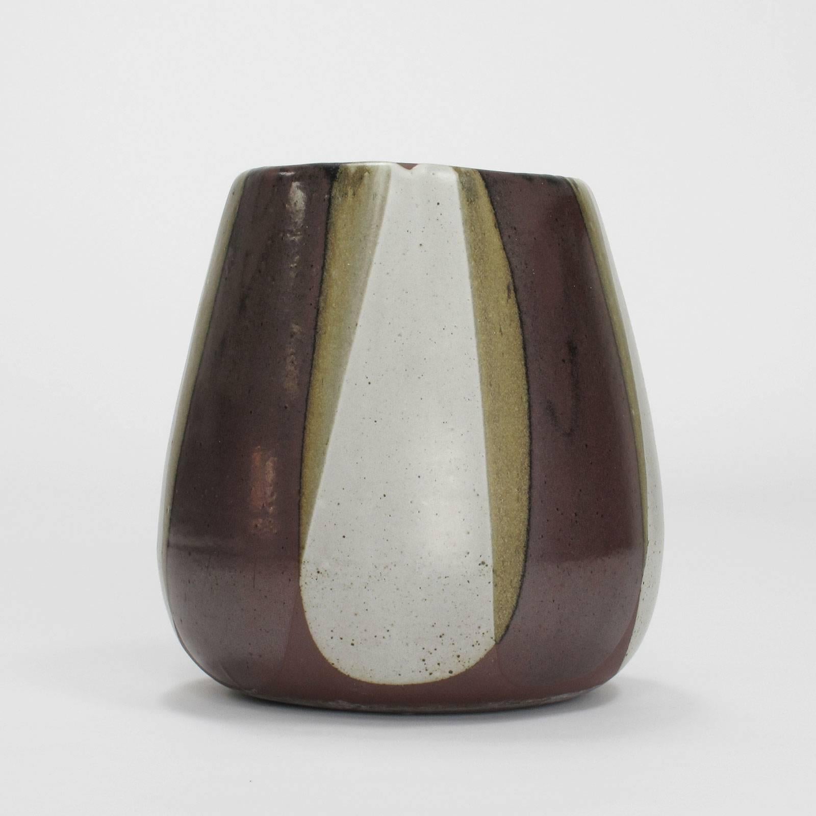 American David Cressey Pro Artisan Collection 'Flame' Glaze Design Ceramic Planter, 1960s For Sale
