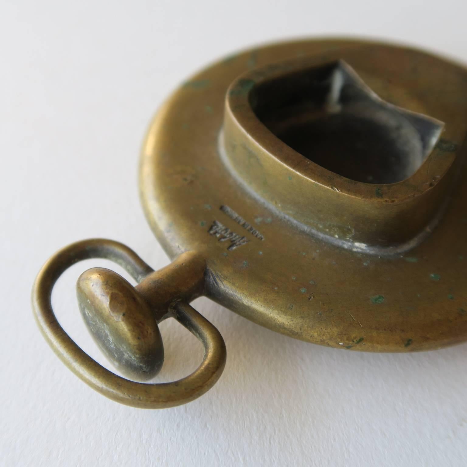 Vintage Solid Brass Pocketwatch Paperweight Bottle Opener by Carl Auböck, 1950s For Sale 2