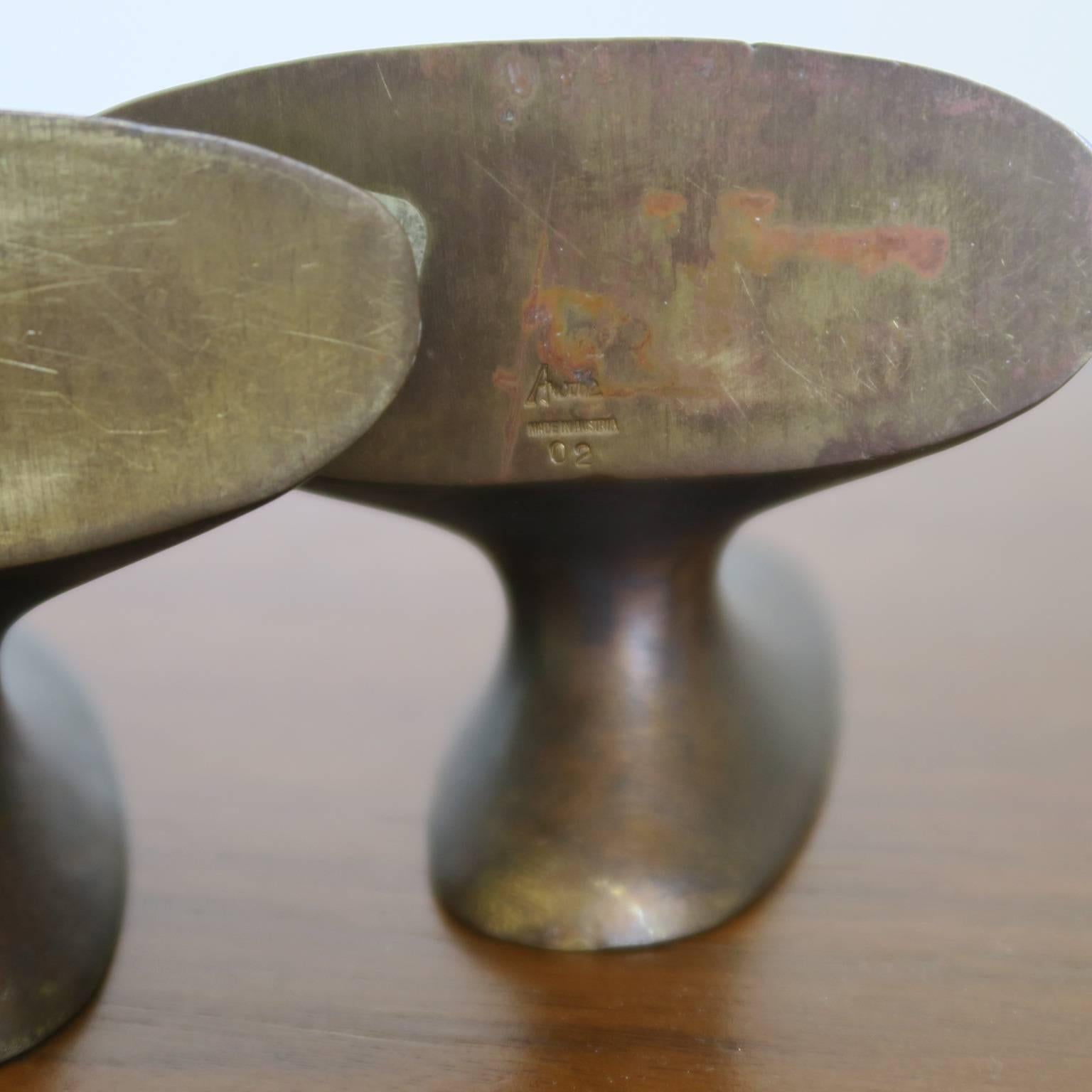 Carl Auböck Vintage Pair Solid Bronze Bookends in Organic Modern Form For Sale 1