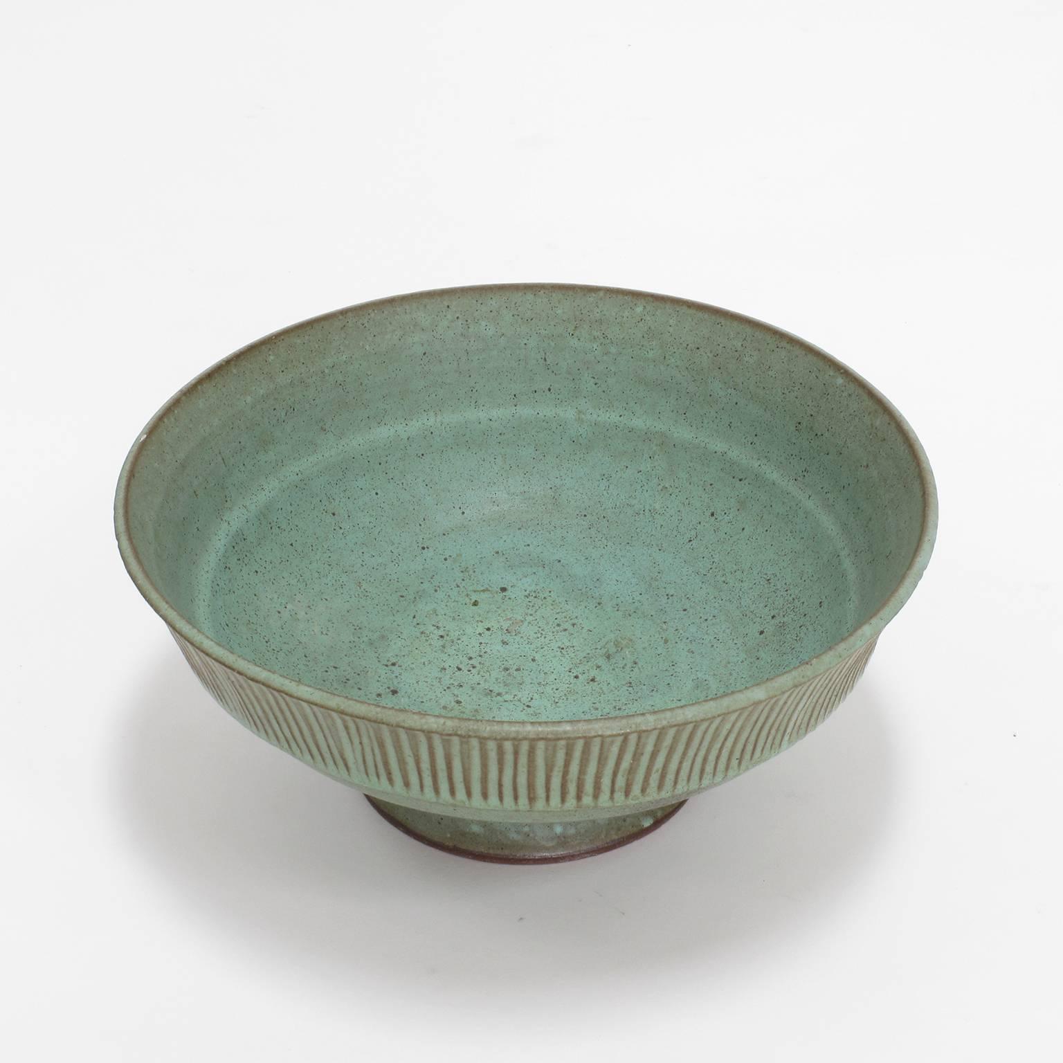Mid-Century Modern Laura Andreson 'Footed Bowl' Ceramic, 1953 For Sale