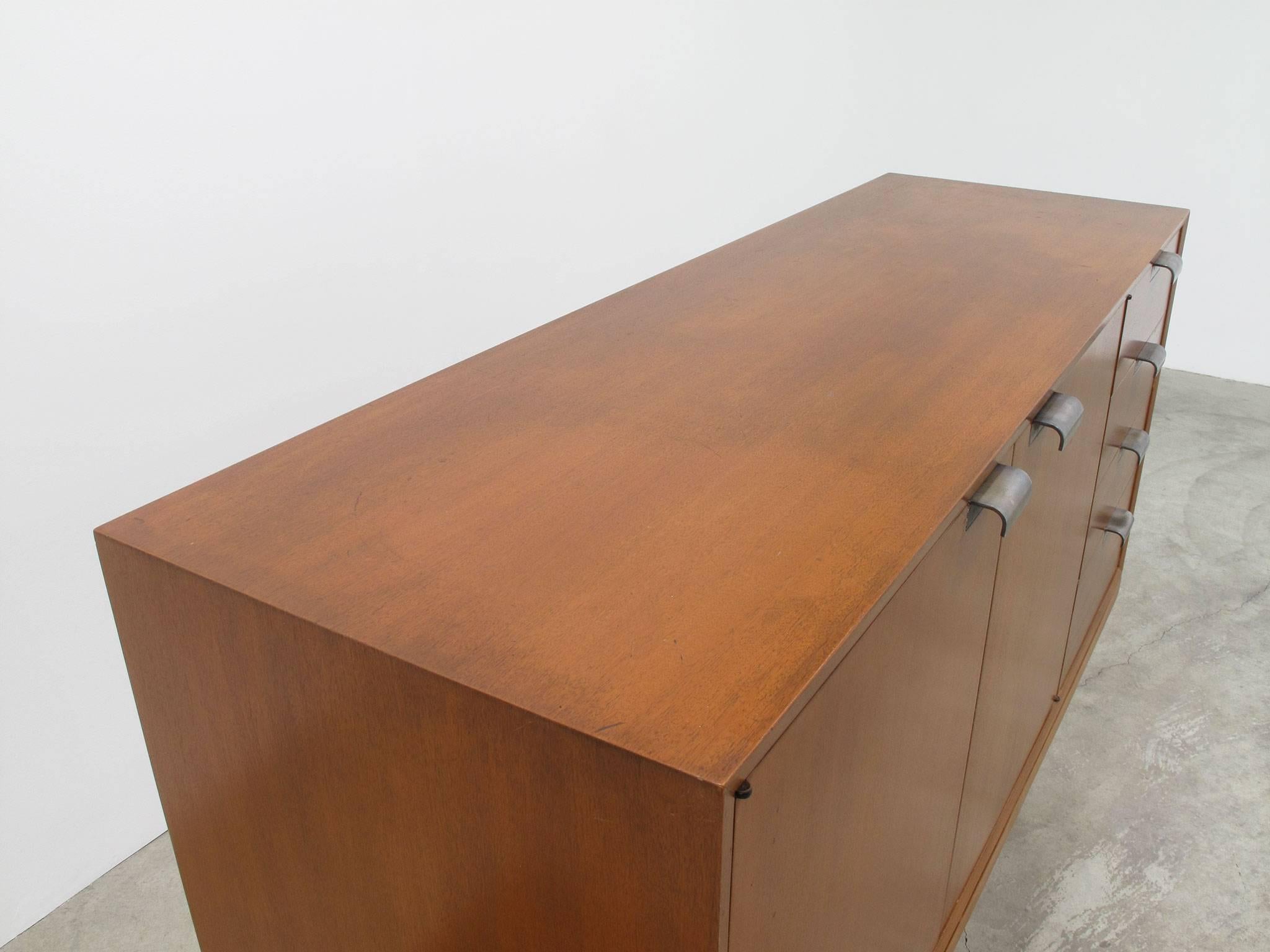 20th Century George Nelson Wood Cabinet on Slat Bench, 1950s Vintage Herman Miller For Sale