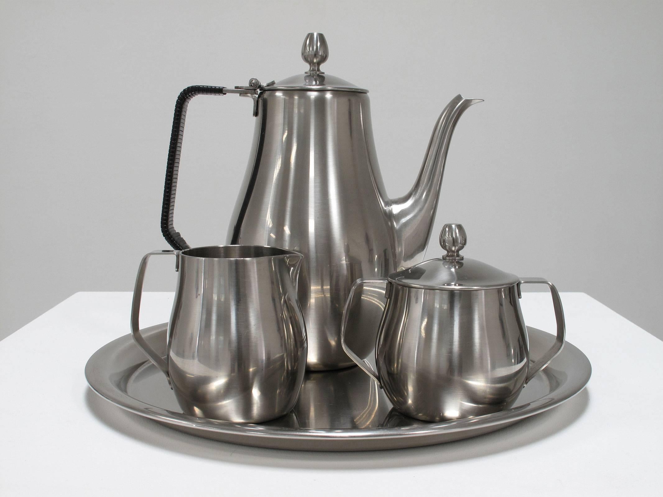 Mid-Century Modern Stainless Steel Serving Set by Reed & Barton, 1960s For Sale