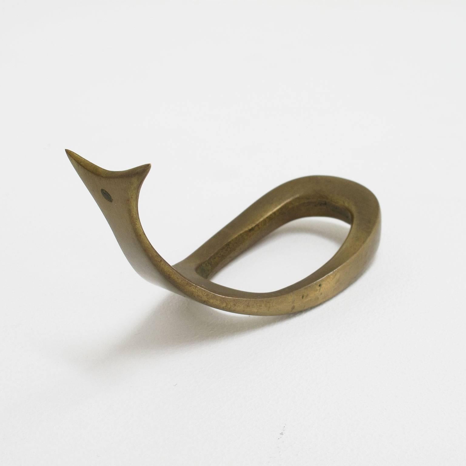 Mid-Century Modern Solid Brass Pipe Rest, 1960s For Sale