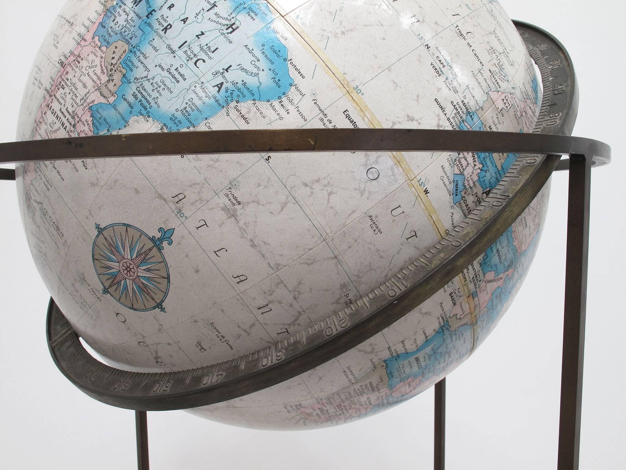 World Globe on Bronze Floor Stand at 1stDibs