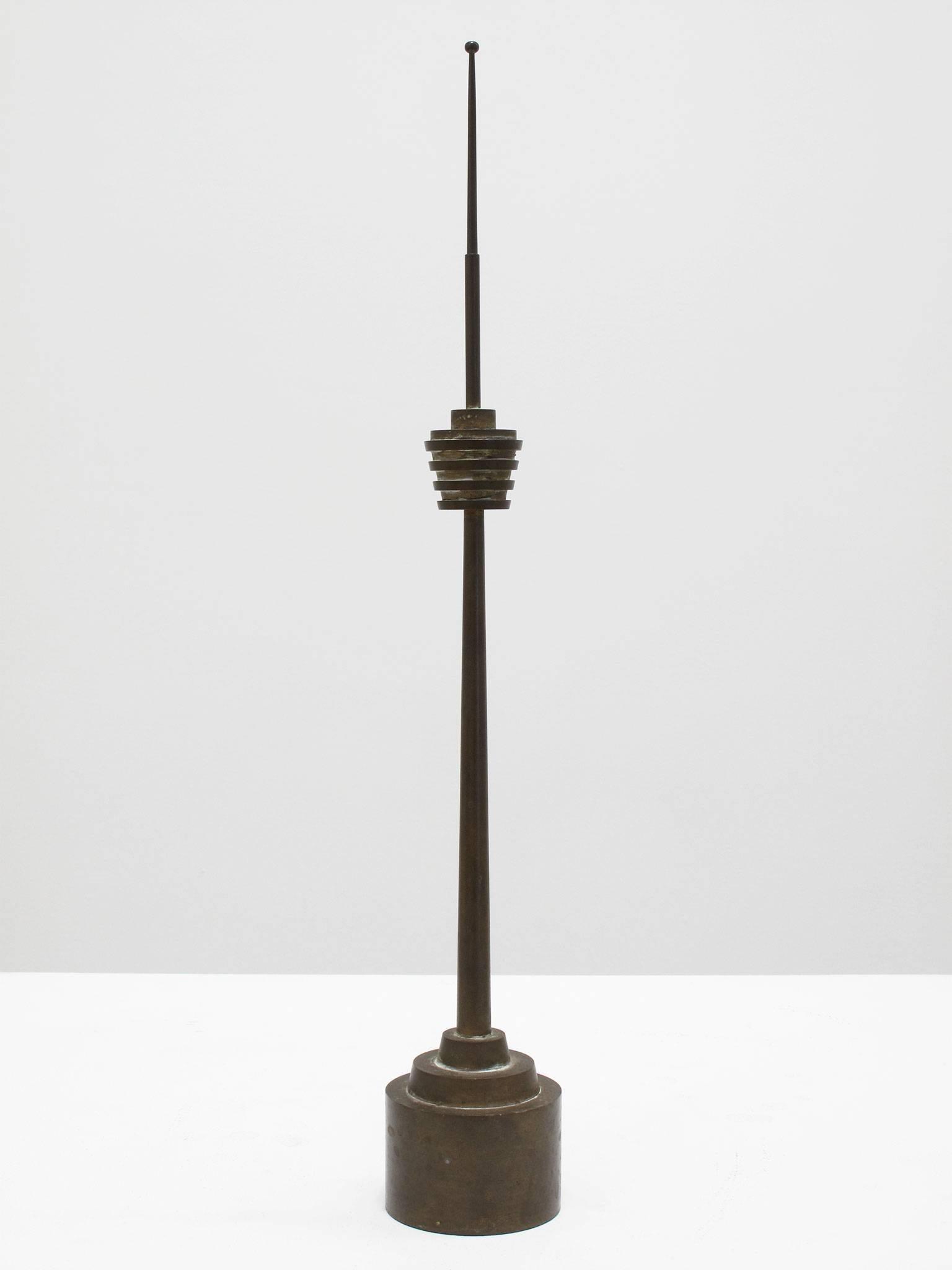 Spun Modernist Communication Tower, Solid Brass, Germany For Sale
