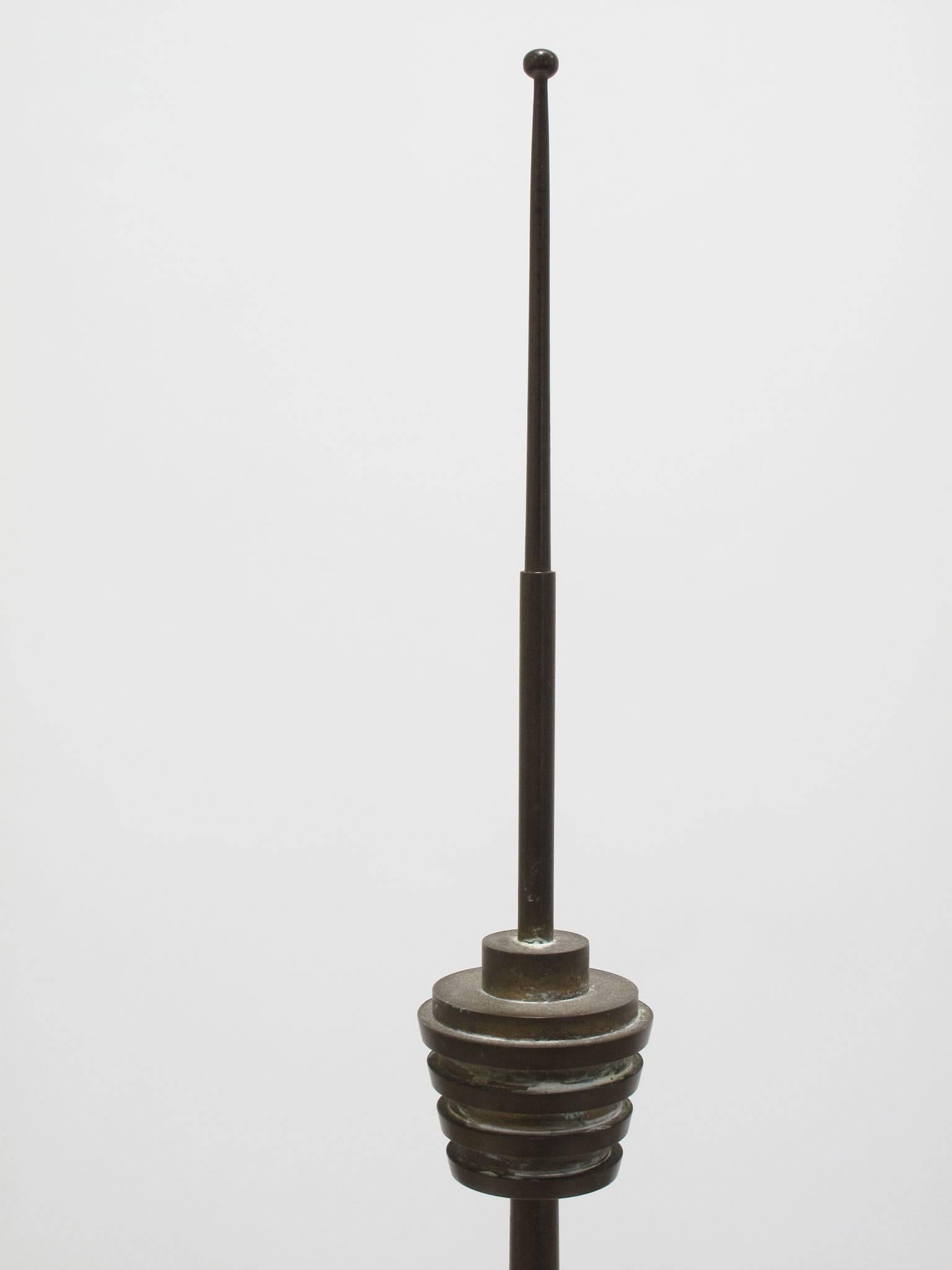 20th Century Modernist Communication Tower, Solid Brass, Germany For Sale