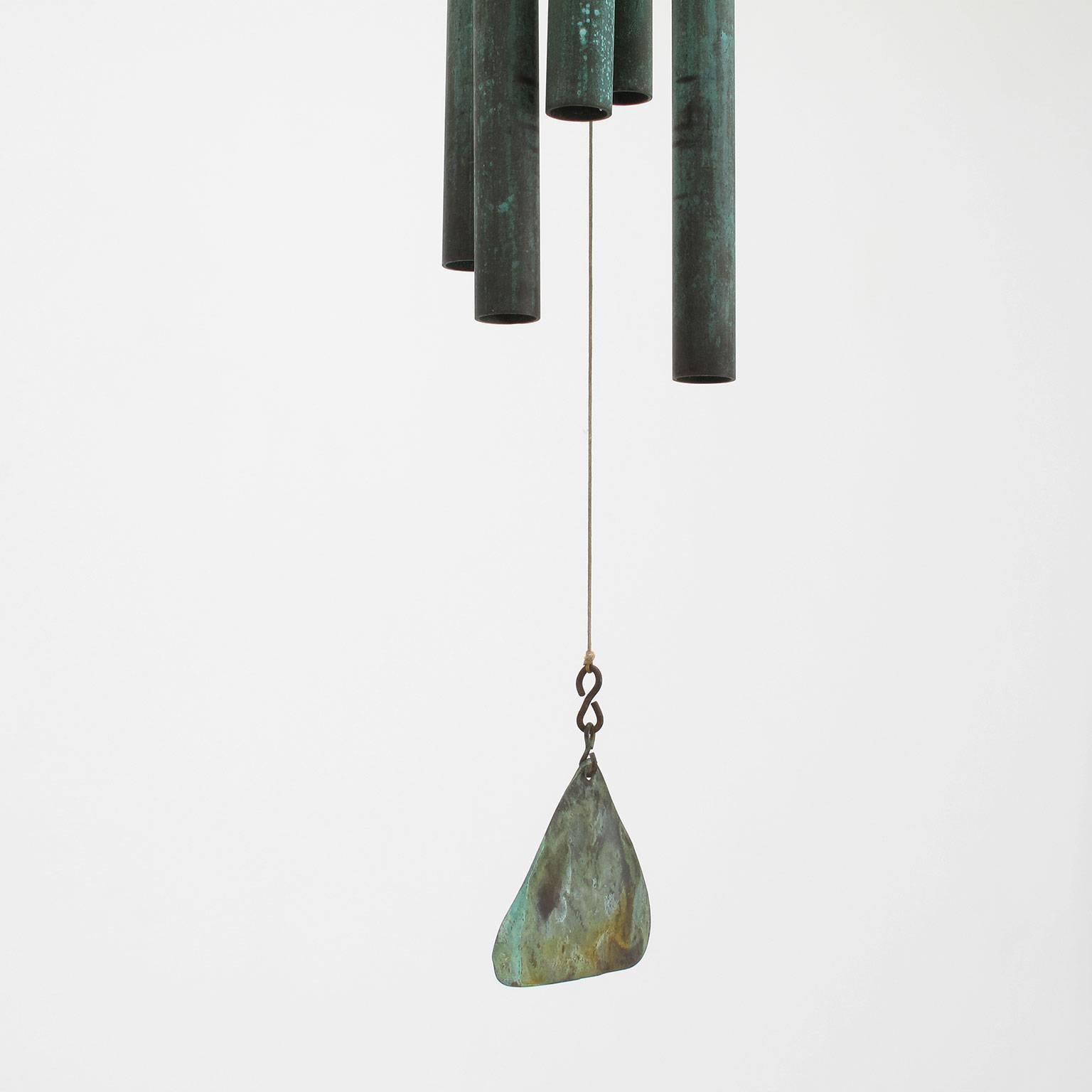 20th Century Modernist Solid Brass Wind Chimes