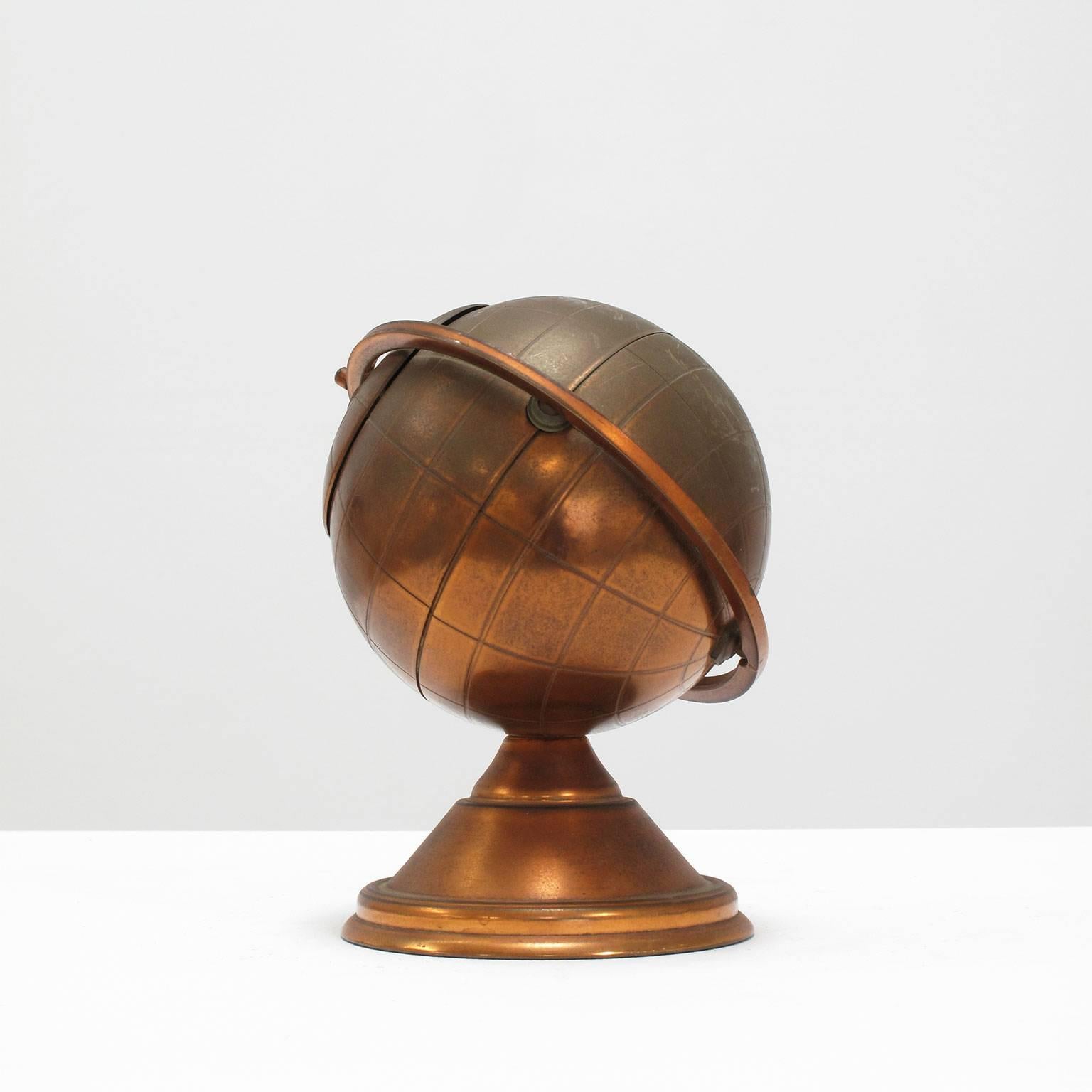 20th Century Vintage Copper Globe Decorative Object with Hidden Compartment