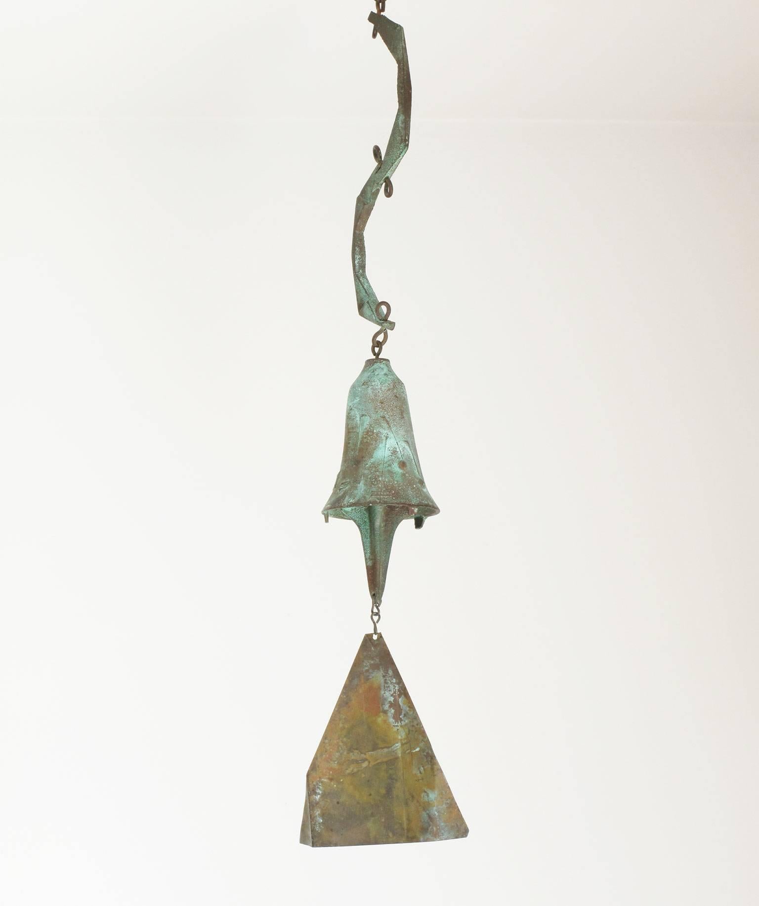 Paolo Soleri Bronze Wind Chime Bell, 1970s Vintage Brutalist Modern For Sale 3