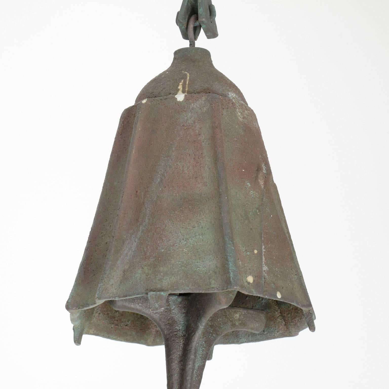 American Paolo Soleri Bronze Wind Chime Bell, 1970s Vintage Brutalist Modern For Sale