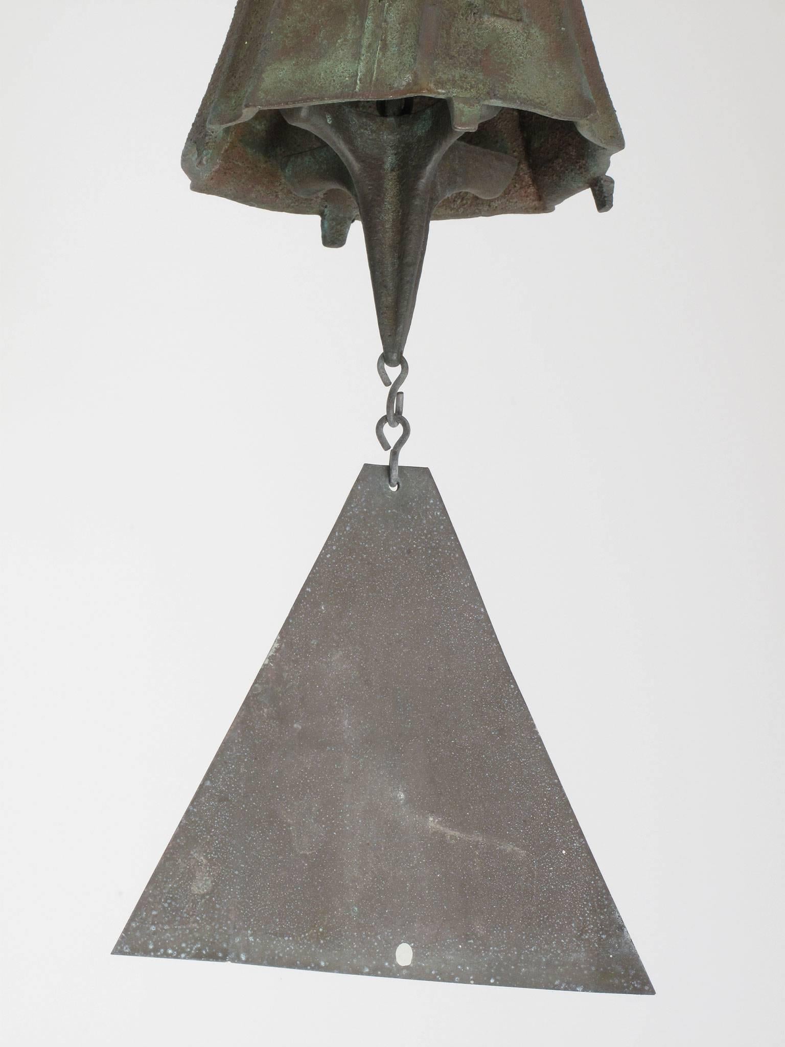 Paolo Soleri Bronze Wind Chime Bell, 1970s Vintage Brutalist Modern In Good Condition For Sale In Los Angeles, CA
