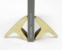 Carl Auböck Vintage Pair of Solid Brass Bookends in Organic Modern Form