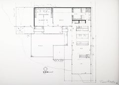 Pierre Koenig Floor Plan of Case Study House 22, Signed Photographic Print, 1958