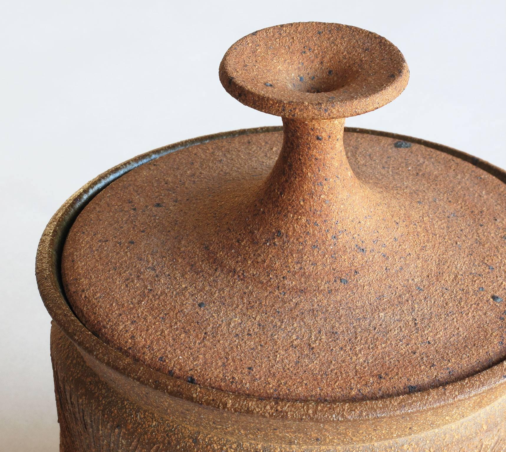 20th Century Robert Maxwell 'Sunburst' Design Ceramic Pot with Lid, 1960s For Sale