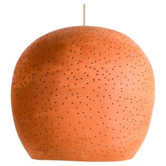 Terracotta Pendant 10" Ceramic Shade with Dot Pattern